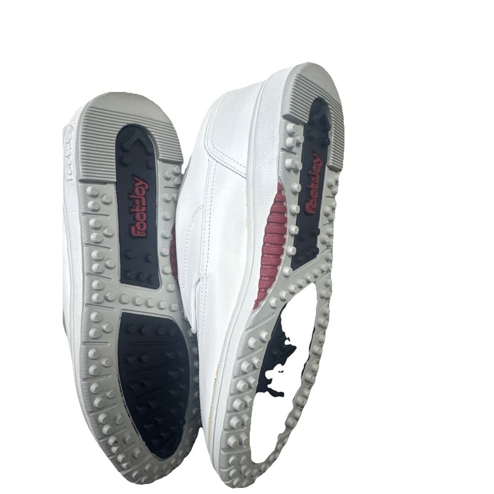FootJoy SoftJoy‎ White Kiltie Golf Shoes Mens Size US 7 M Soft Spike Style 53884 - Picture 3 of 11